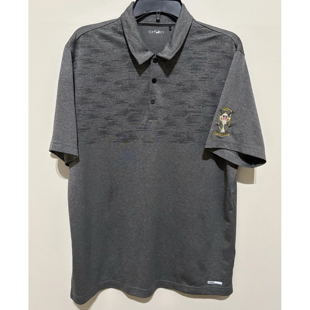 OGIO Rite Hite 2023 Company Corporate Logo Golf Polo Shirt Gray Mens Large